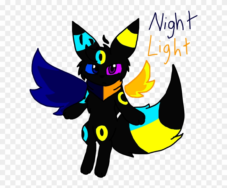 Nightlight The Winged Half Shiny Umbreon - Shiny Umbreon And Umbreon Clipart