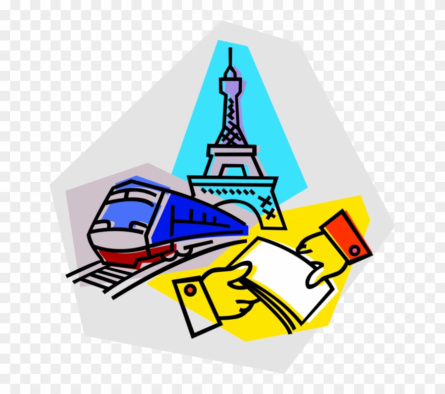 Vector Illustration Of Europass Transportation Or Eurorail - Paris Clipart