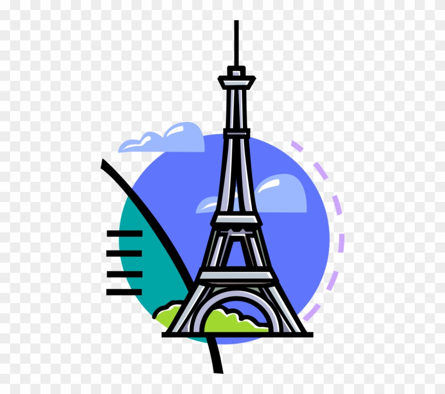 Vector Illustration Of Eiffel Tower On Champ De Mars - Eyfel Parfüm Clipart