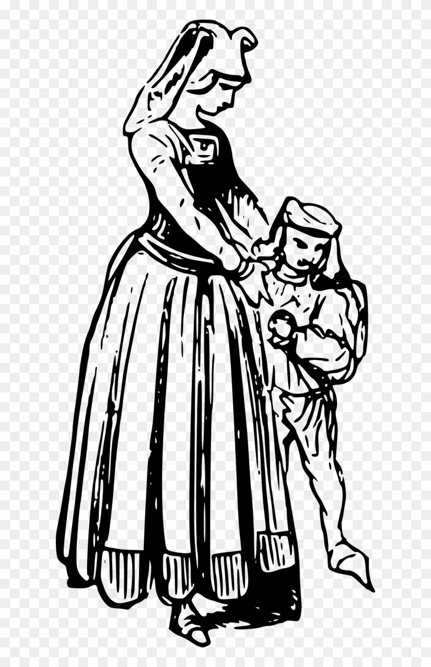 French Drawing Woman - Clothing Clipart