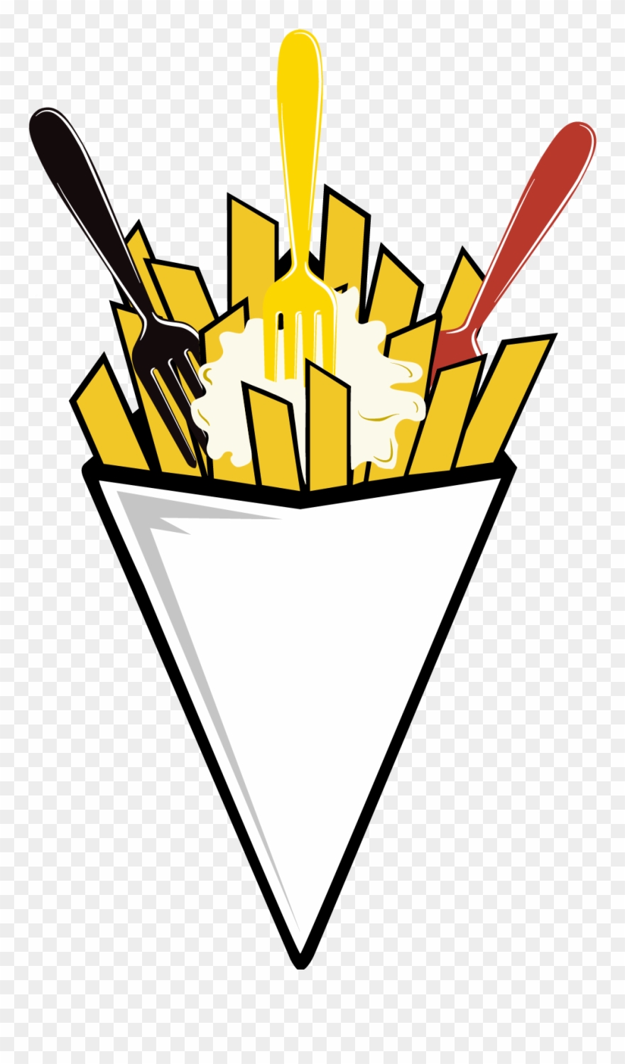 Cornet De Frites French Fries Clipart Images French - Friterie Png Transparent Png