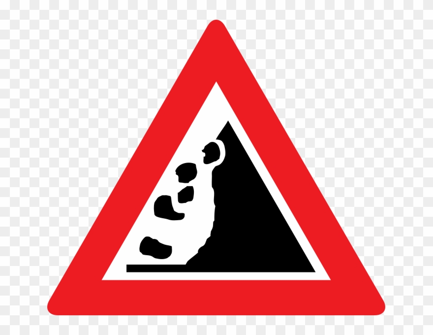 File - Gefahrenzeichen 10b - Svg - Landslide Prone Area Sign Clipart