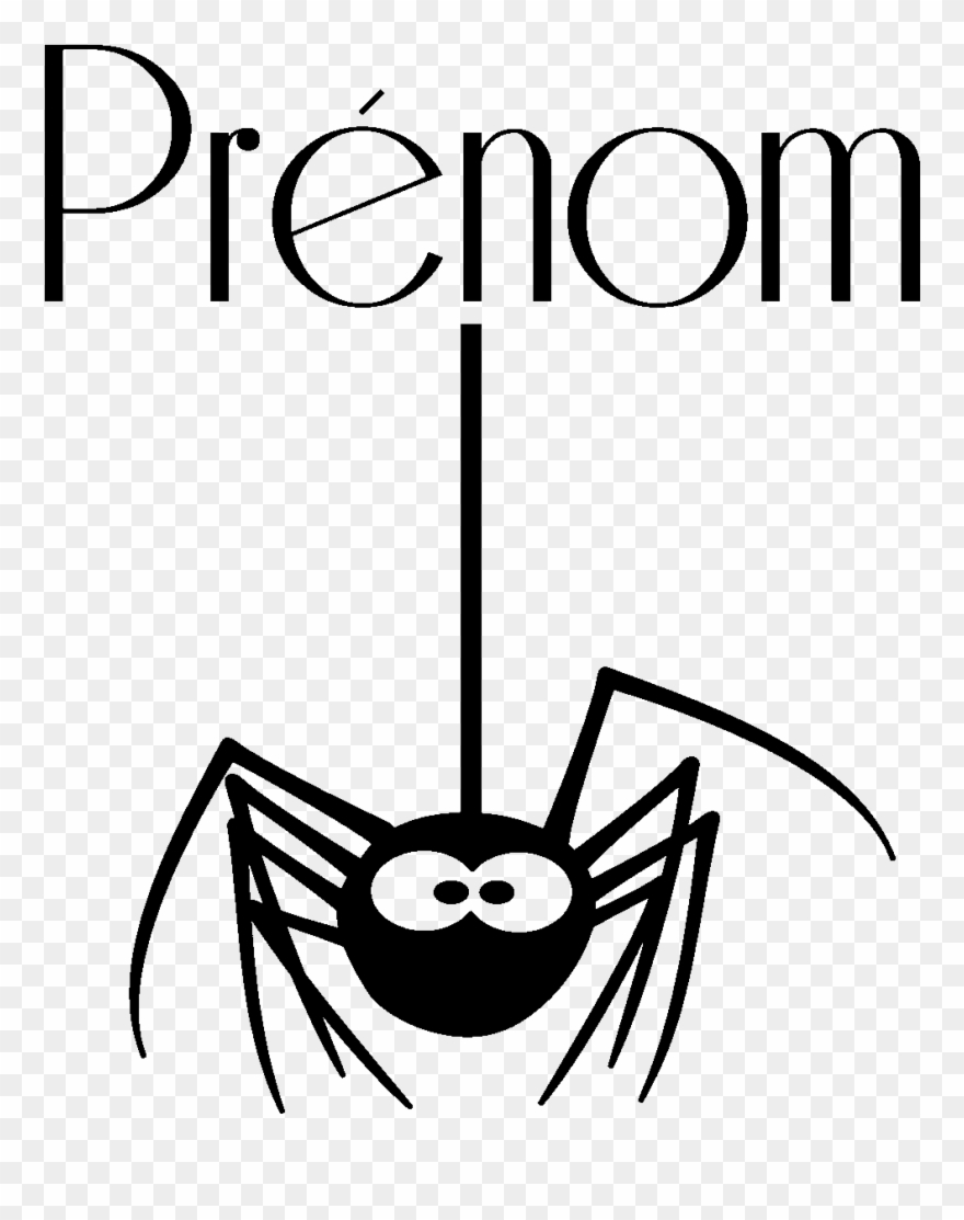 Sticker Prenom Personnalisable La Petite Araignee Ambiance - Spider Cartoon Clipart
