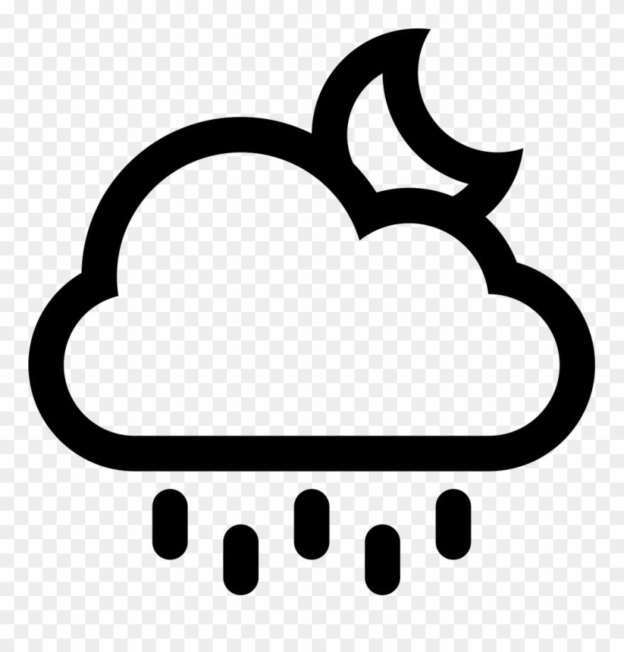 Rainy Cloud At Night Comments - Clima Simbolo Sin Fondo Clipart