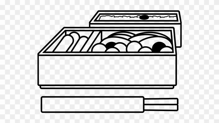 Bento Box Rubber Stamp - Drawing Clipart