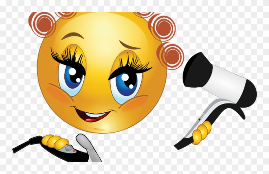 Smiley Face Clip Art With Hair - Thumbs Up Female Emoji - Png Download