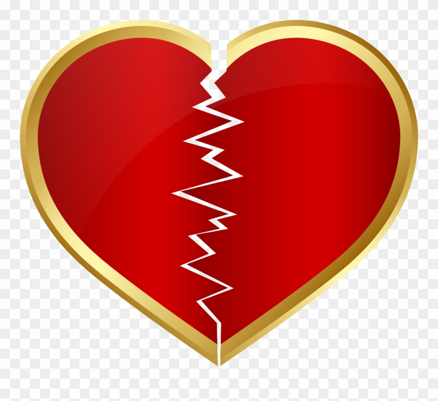 Broken Heart Transparent Clip Art Image - Png Download