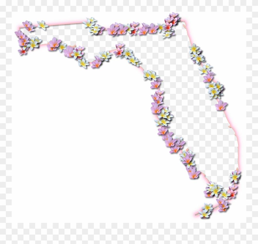 Florida "fancy Frame" Style - Florida Map With Flowers Clipart