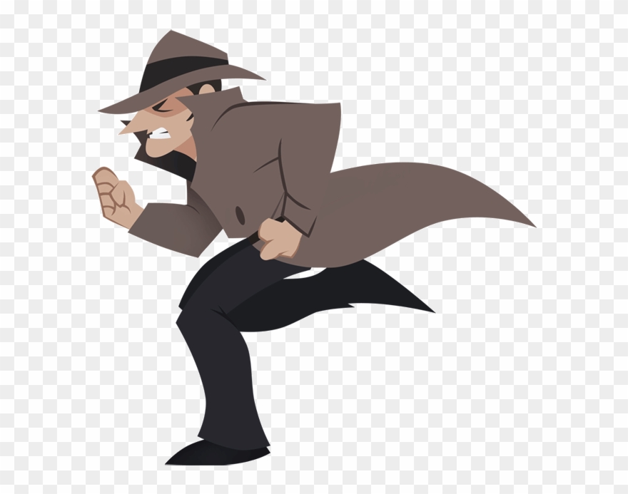 Detective Run Worry Situation Segurity Need Help Faster - Cartoon Detective Gif Clipart