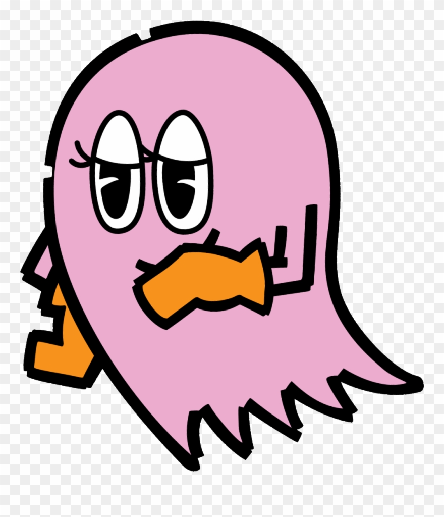 Ghost With Eyelashes Clipart - Pac Man Ghost Cartoon - Png Download