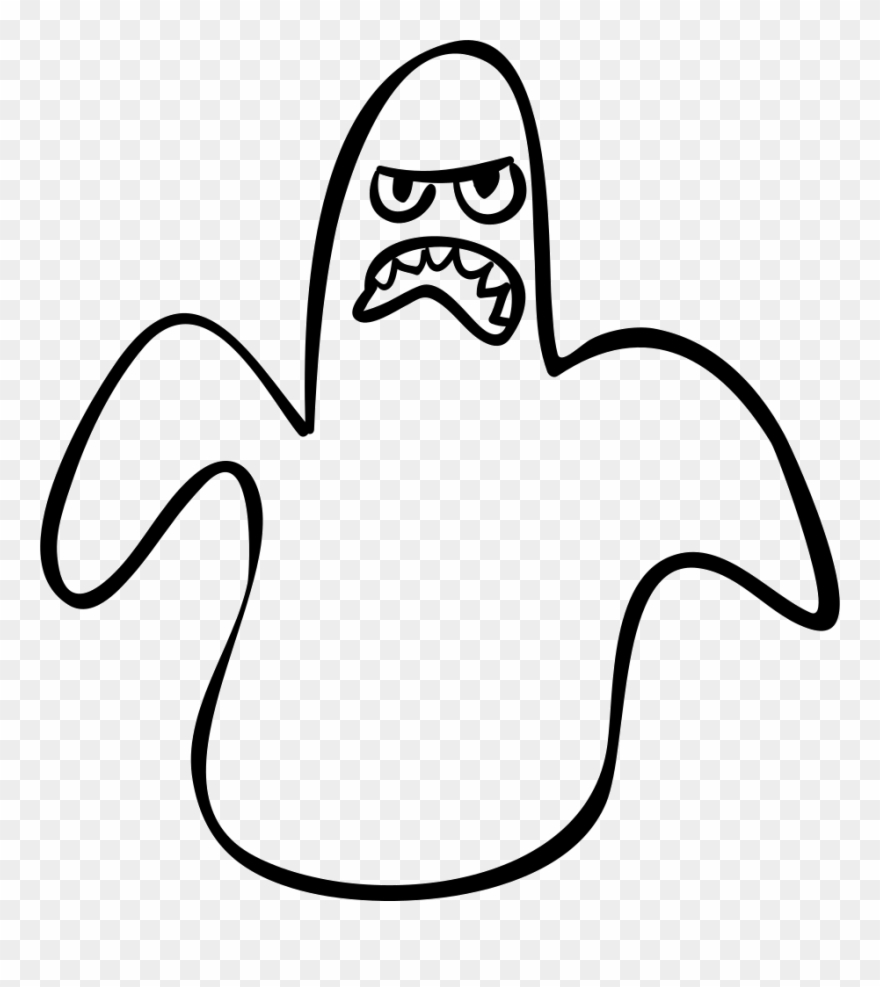 Halloween Ghost Outline Scary Shape Comments - Fantasma Contorno Clipart