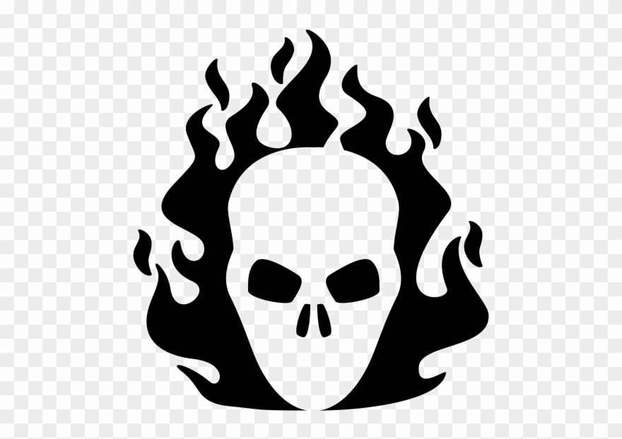 Ghost Rider Rubber Stamp - Stencil Ghost Rider Clipart