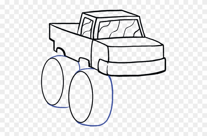 Drawn Bus Simple - Easy Drawings Of Monster Trucks Clipart