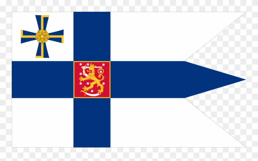 Finnische Präsidentenflagge, Enthält Gelbes Hakenkreuz - Flag Of Finland Clipart