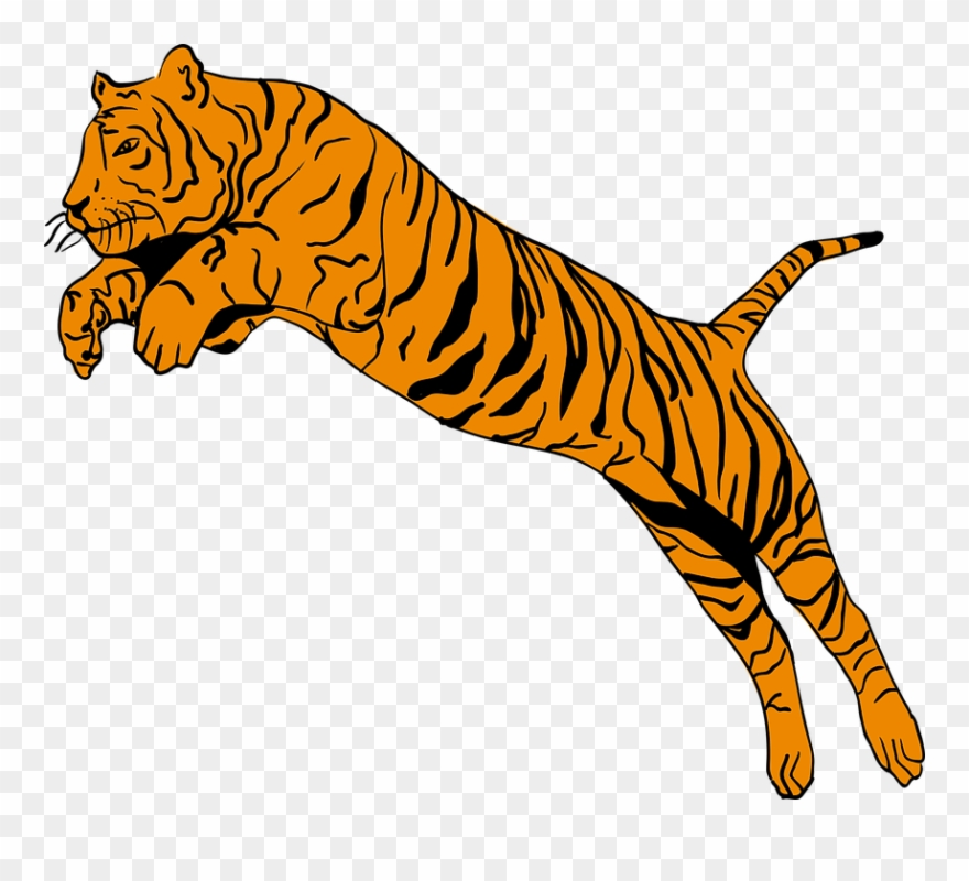 Bengal Tiger Clipart 2, Buy Clip Art - Tiger Jump Png Transparent Png