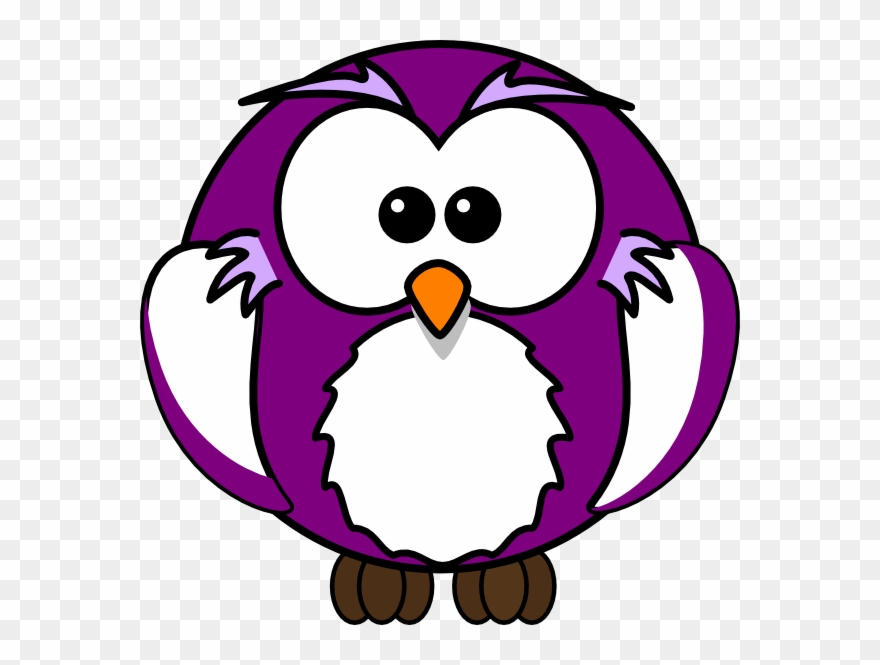 Purple Owl Clip Art - Nocturnal Animals Clip Art - Png Download
