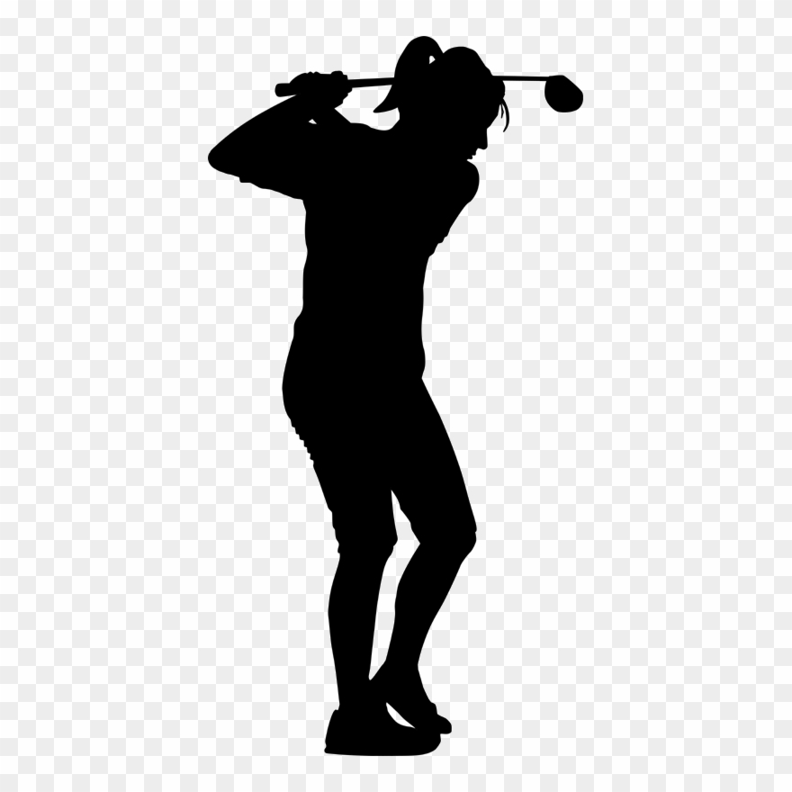 Download Female Golfer Silhouette Clipart Golf Stroke - Woman Golfer Silhouette Png Transparent Png