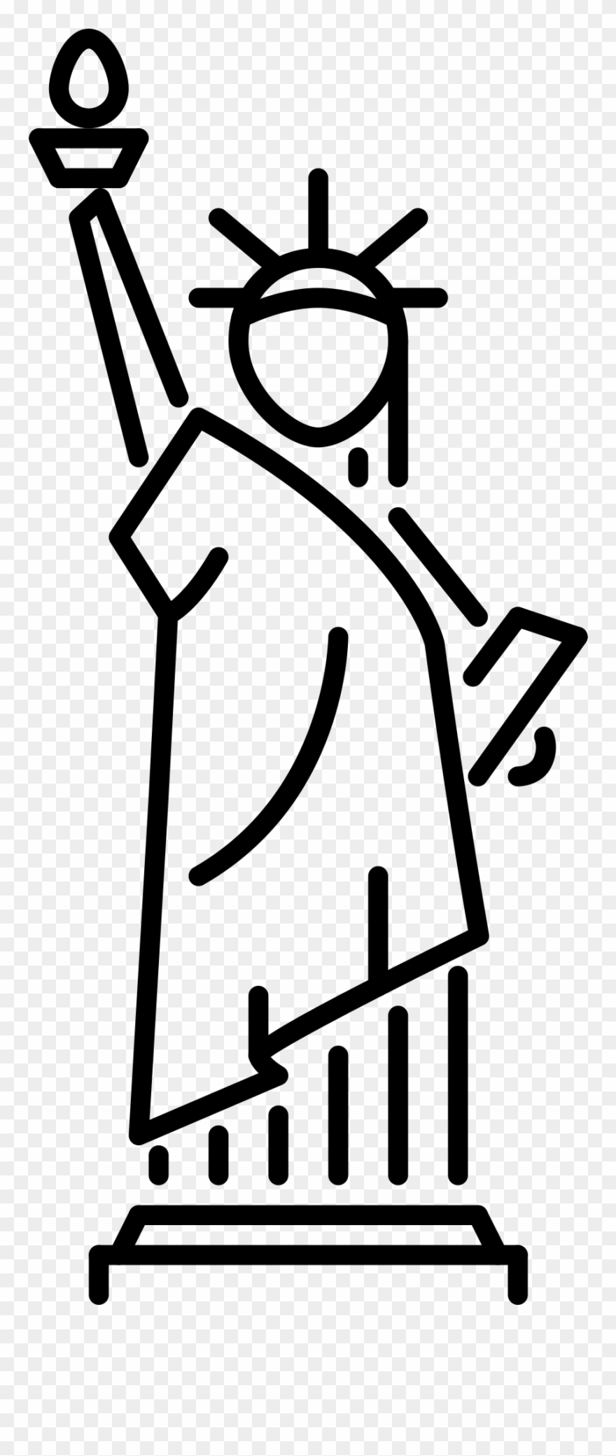 Open - Statue Of Liberty Clipart Easy - Png Download