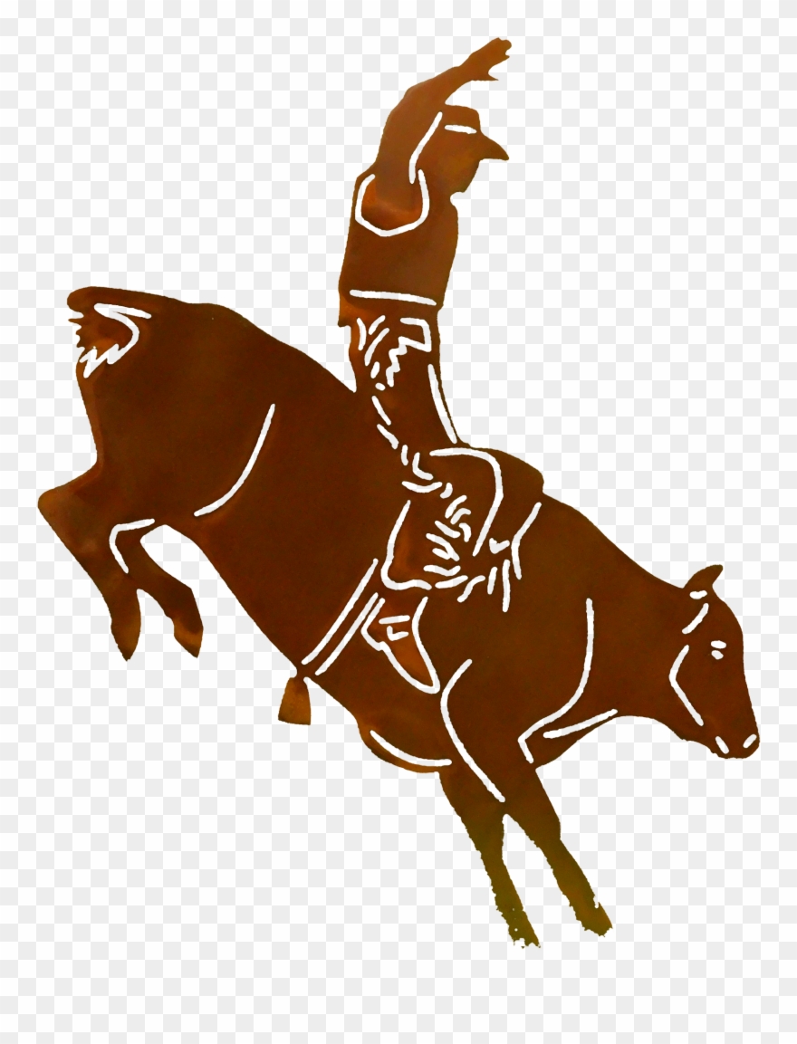 Bull Rider Larger Image - Wyoming Football Logo Png Clipart