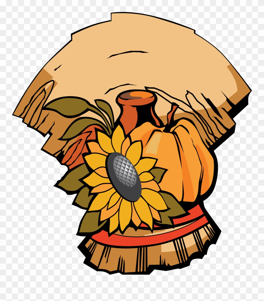 Clipart - Harvest Banner - Harvest Banner Keychain, Burly Wood/orange/dark Golden - Png Download