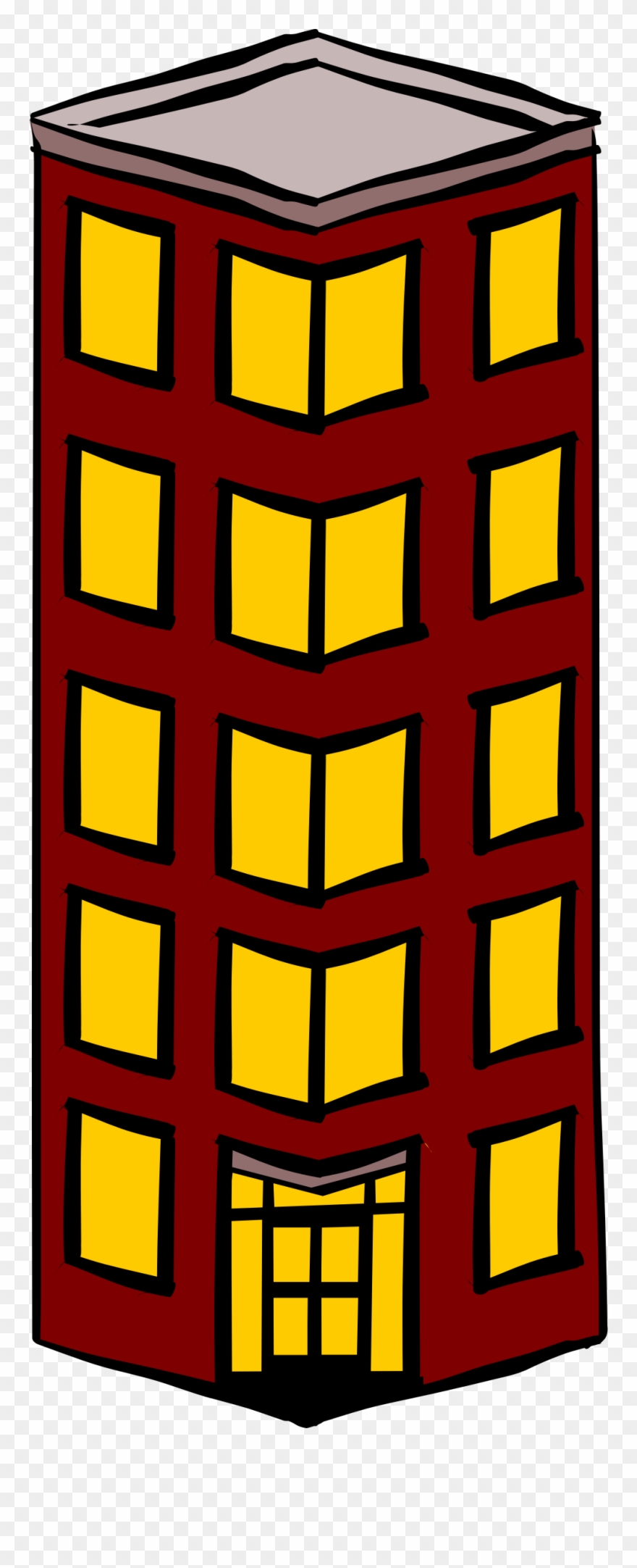 Big Store Cliparts - Block Of Flats Clipart - Png Download