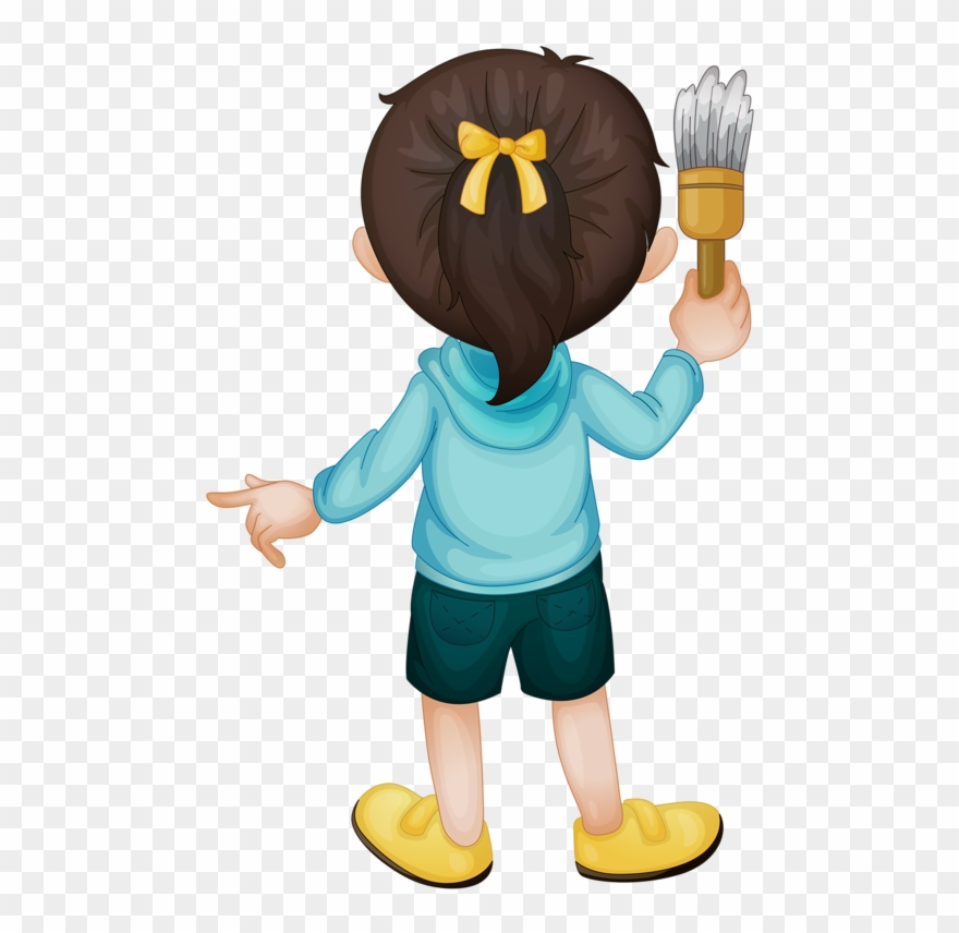 Personnages, Illustration, Individu, Personne, Gens - Children Facing Back Cartoon Clipart