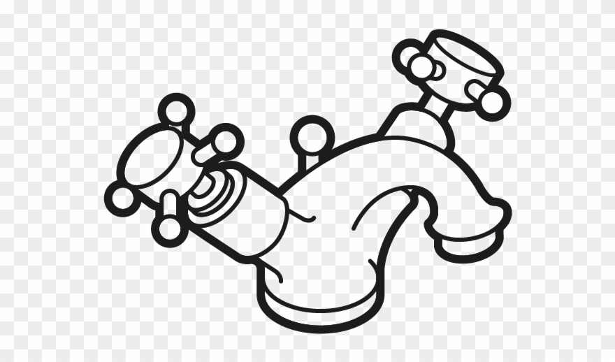 Tap Clipart Bathroom Tap - Bathroom Clip Art Black And White - Png Download