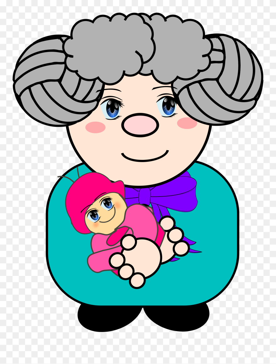 Clipart Grandma With Baby - Grandma Holding Baby Clipart - Png Download
