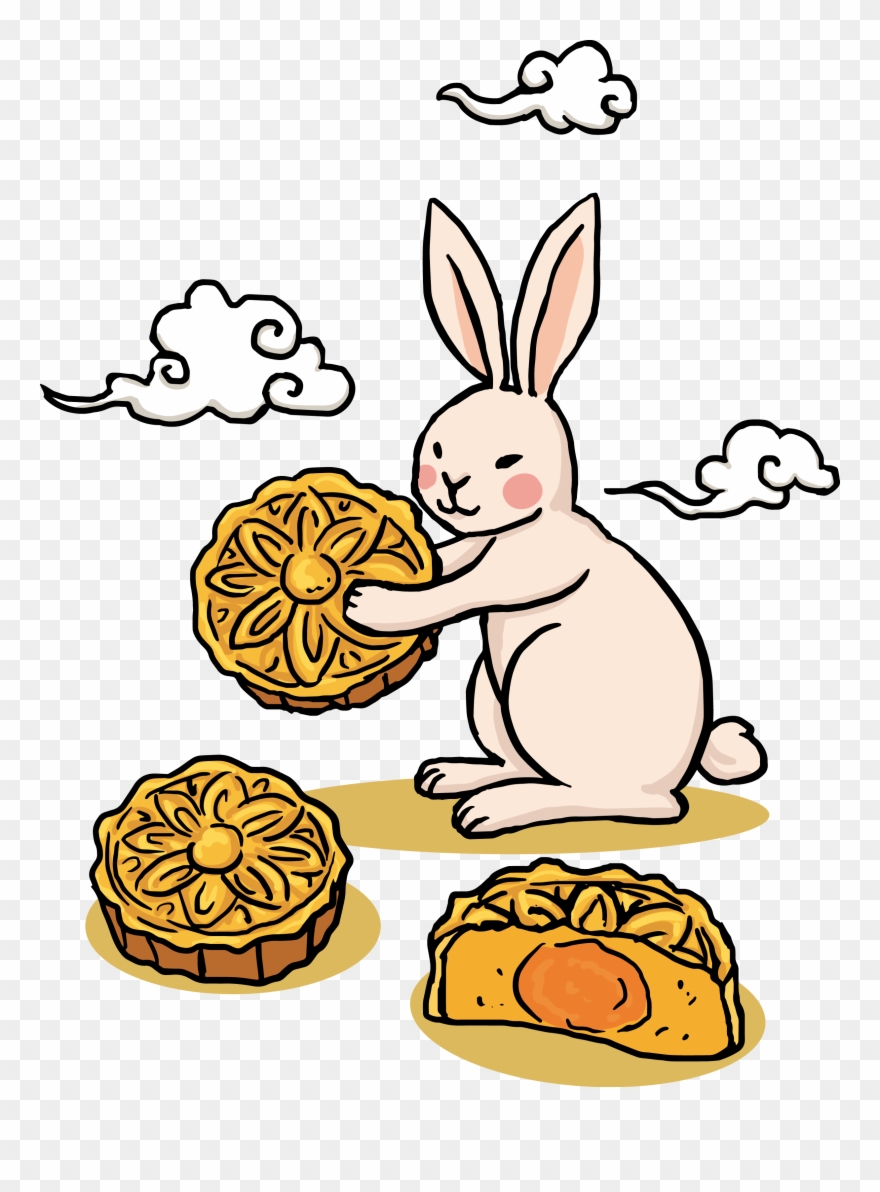 Mooncake Mid Autumn Festival - Rabbit Mooncake Clipart