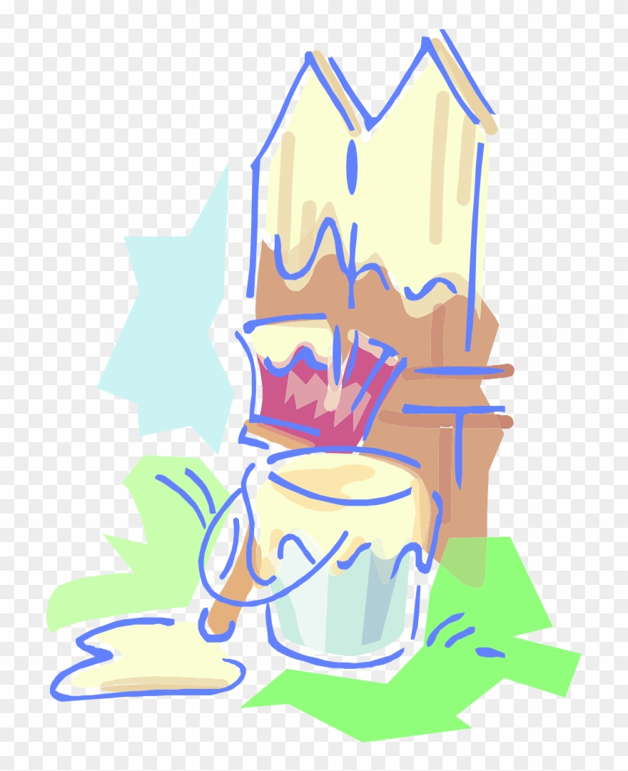 Onlinelabels Clip Art Painting A Fence Kleenex Logo - Paint - Png Download