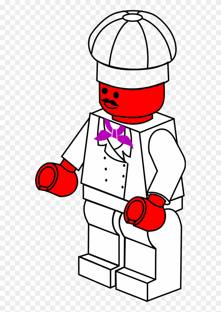 Lego Town Chef - Kids Police Officers Coloring Clipart