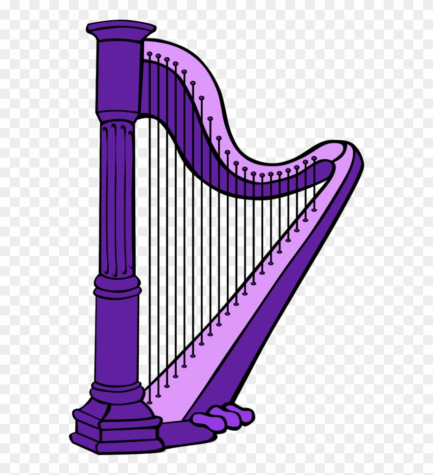 Vector Clip Art - Harp Musical Instrument - Png Download
