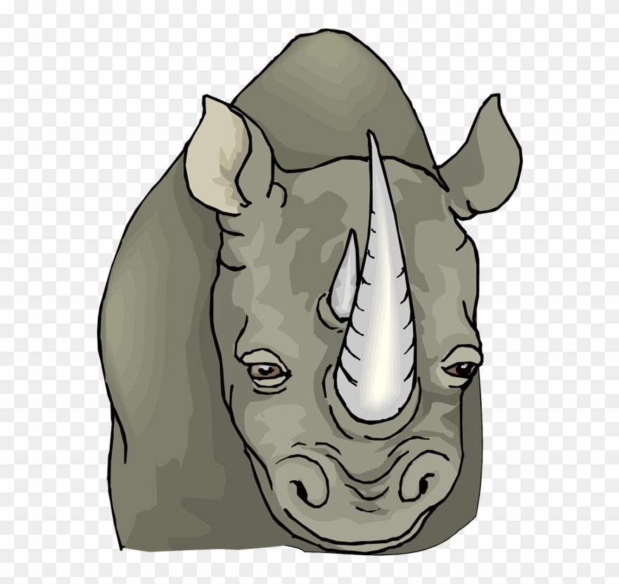 Rhinoceros Clip Art - Rhinoceros Face Clipart - Png Download