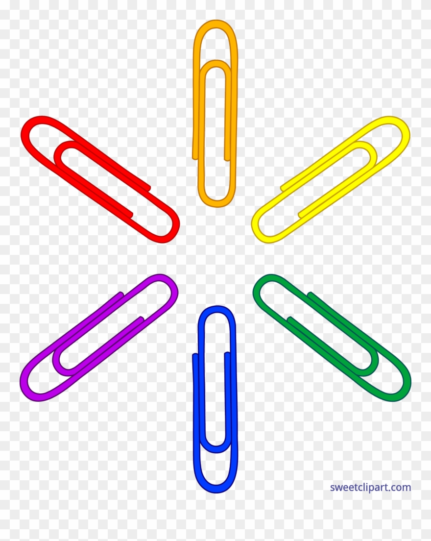 Transparent Office Pattern Art Sweet - Transparent Colored Paper Clip - Png Download