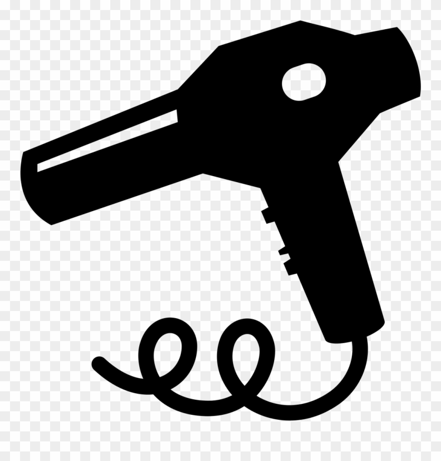 Dryers Hairdresser Hairstyle - Blow Dryer Clipart Black And White - Png Download