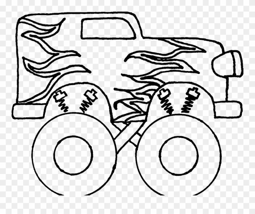 Monster Truck Coloring Sheet Many Interesting Cliparts - Easy Steps To Draw A Monster Truck - Png Download