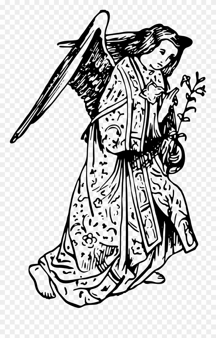 Clipart - Silueta Del Arcangel Gabriel - Png Download