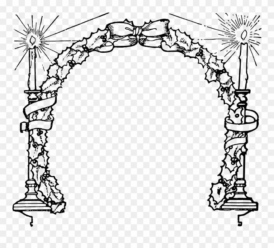 Image Royalty Free Stock Christmas Candle Clipart Black - Bingkai Natal Vektor - Png Download