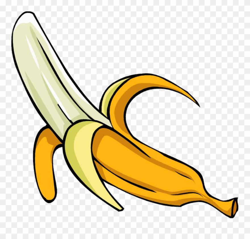 Banner Royalty Free Stock Bananas Clipart Peeled Banana - Clip Art Of Food - Png Download