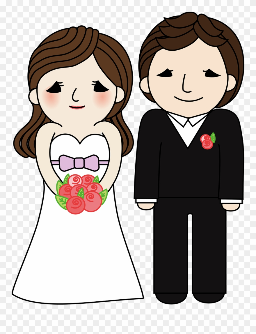 Clipart Black And White Bride And Groom Clipart Free - Love Marriage And Arrange Marriage - Png Download