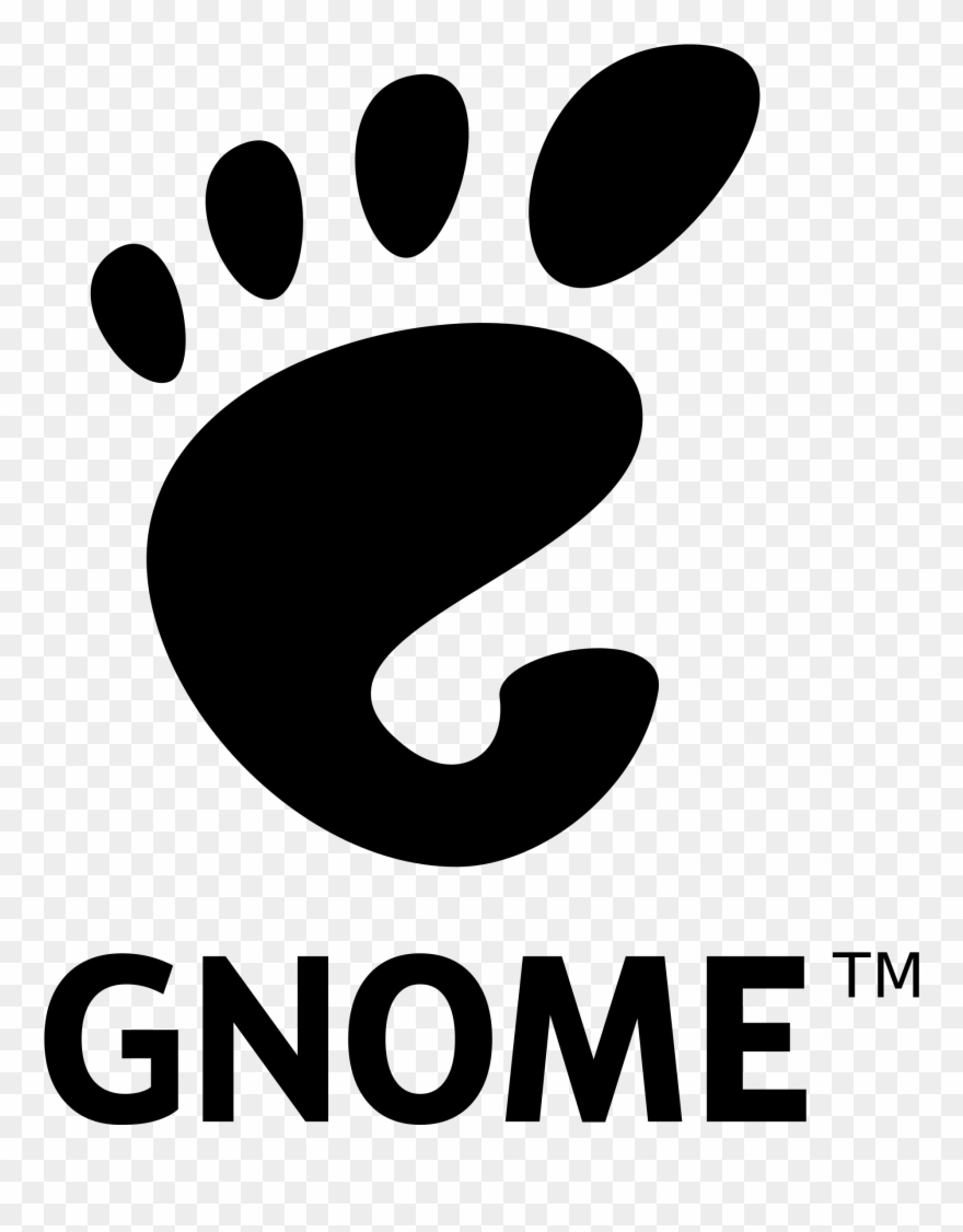 Gnome Vector Black And White - Logo Of Operating System Clipart