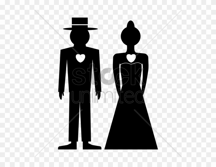 Silhouette Groom Clipart Bridegroom Clip Art - Man Giving Woman Flowers Black - Png Download