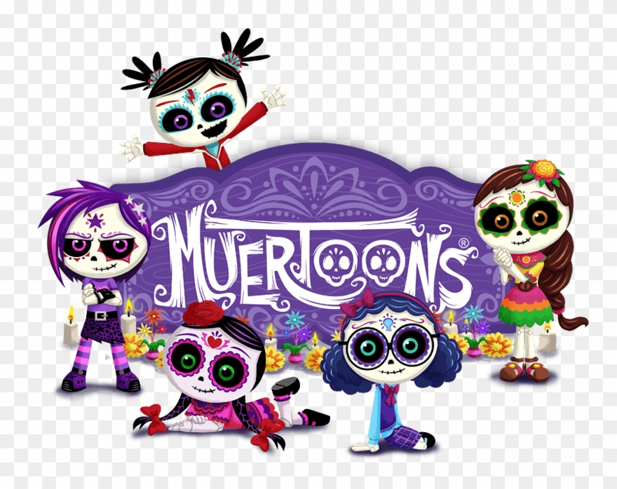 Muertoons Sugar Skulls, Day Of The Dead, Halloween, - Día De Los Muertoons Clipart
