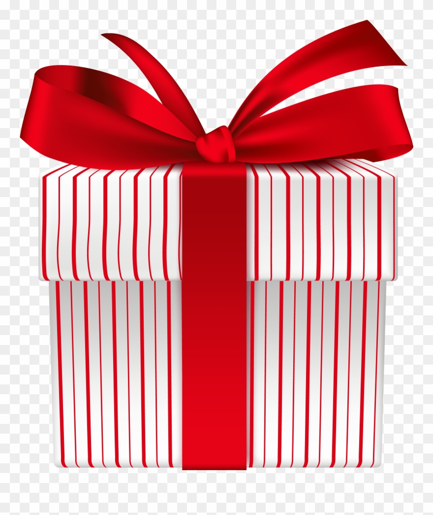 Box With Red Bow Clipart