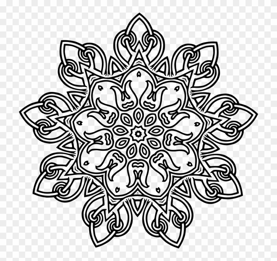 Geometry Floral Design Drawing Visual Arts - Geometric And Floral Design Clipart