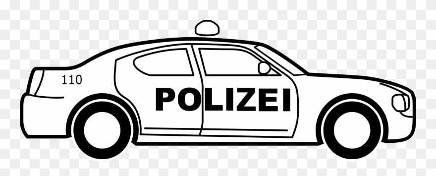Big Image - Police Cars Black And White Clipart - Png Download