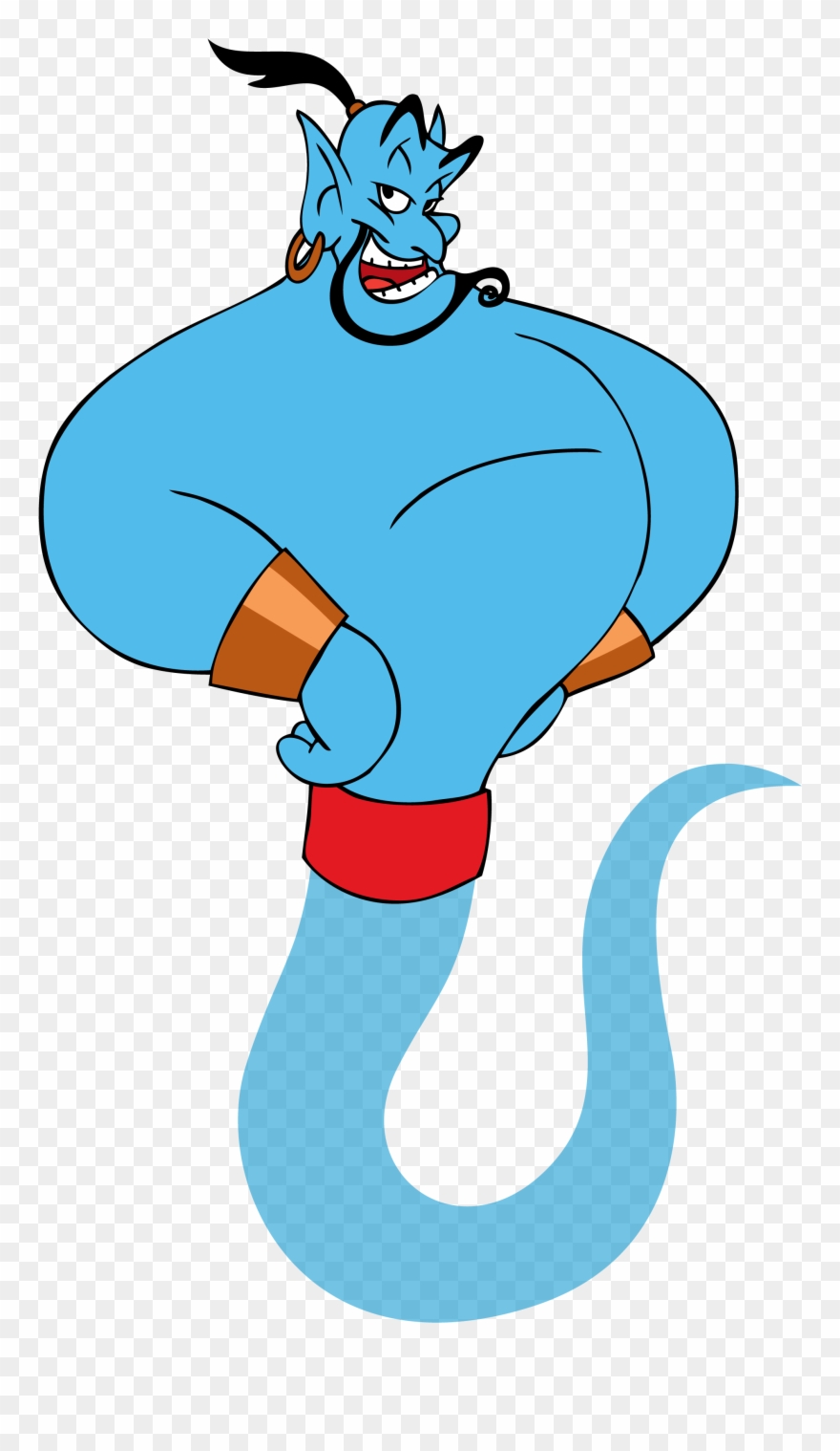 Best Aladdin Genie Clipart - Genie Cartoon Character - Png Download