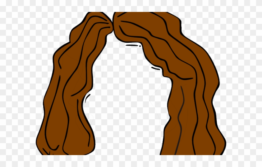Brown Hair Clipart Hair Outline - Clipart Wig - Png Download