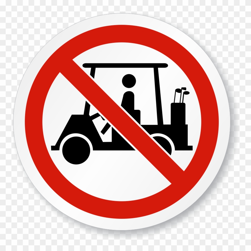 No Golf Cart Symbol Iso Prohibition Circular Sign, - No Golf Carts Allowed Signs Clipart