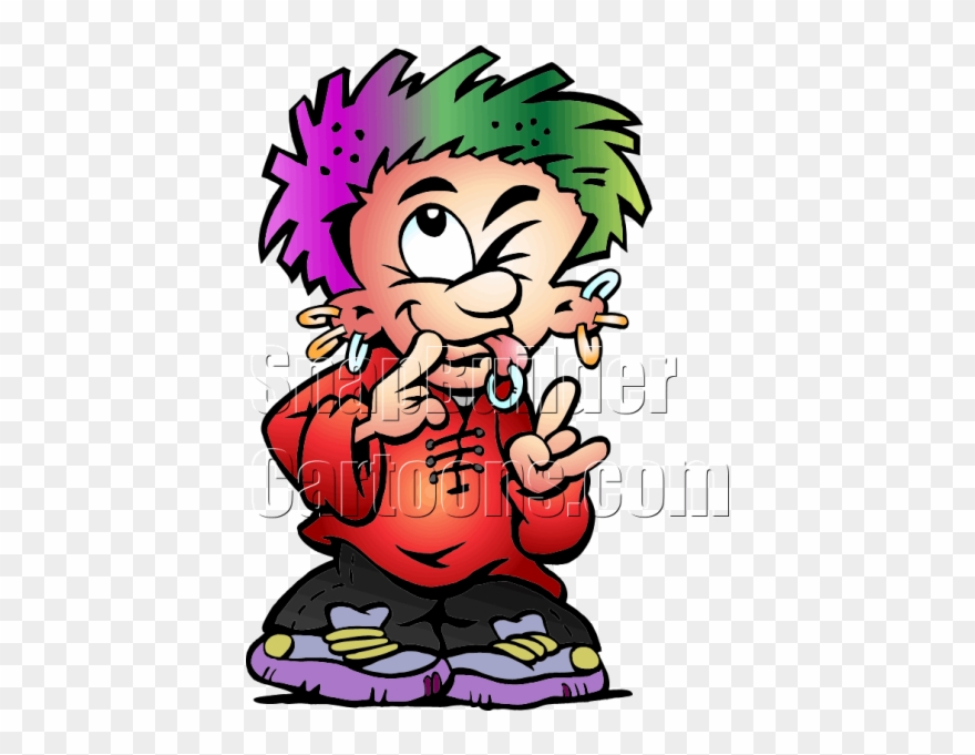 Red Hair Clipart Punk - Illustration - Png Download